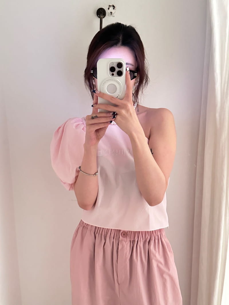 Lumiple - Korean Women Fashion - #shopsmall - One Shoulder Blouse - 11