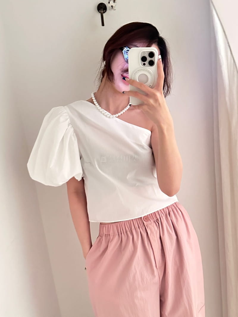 Lumiple - Korean Women Fashion - #vintageinspired - One Shoulder Blouse - 6