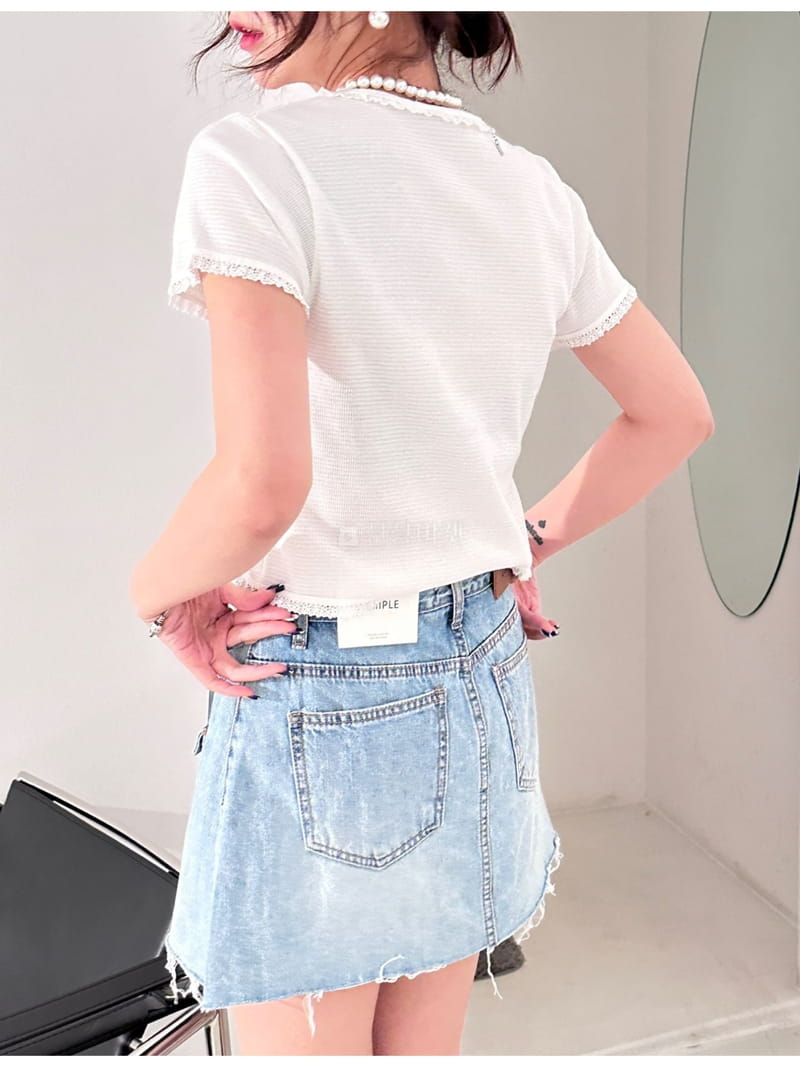 Lumiple - Korean Women Fashion - #womensfashion - Crol Lace Tee - 10