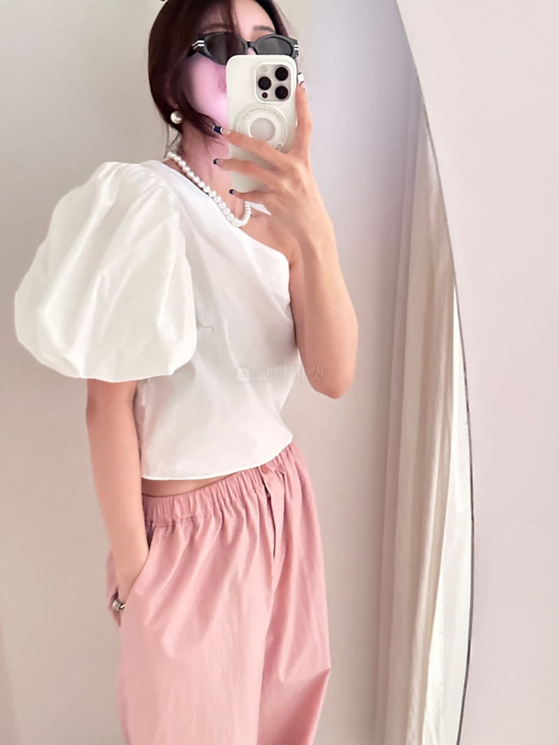 Lumiple - Korean Women Fashion - #womensfashion - One Shoulder Blouse - 5