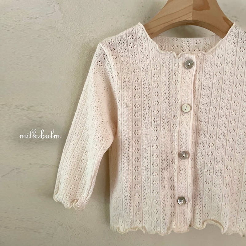 Milk Balm - Korean Children Fashion - #toddlerclothing - Eyelet Cardigan