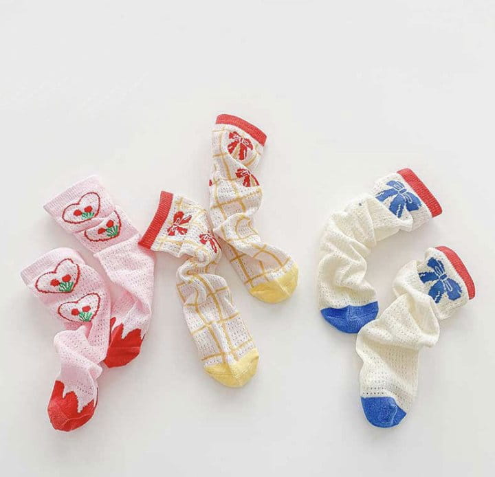 Miso - Korean Children Fashion - #childrensboutique - Heart Ribbon Socks - 2