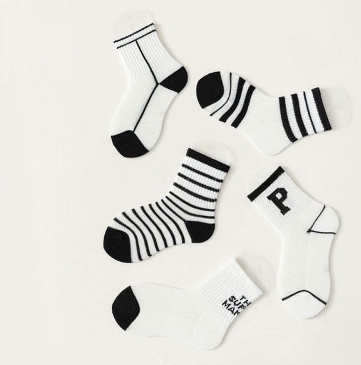 Miso - Korean Children Fashion - #discoveringself - Black Socks Set - 4