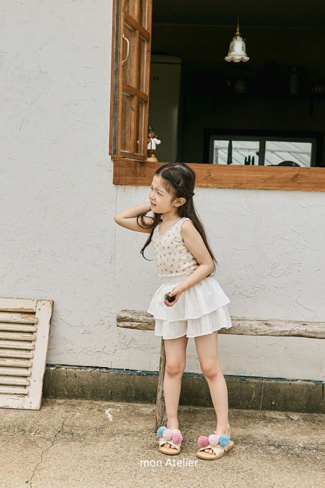 Mon Atelier - Korean Children Fashion - #kidsshorts - Juju Lace Sleeveless - 6