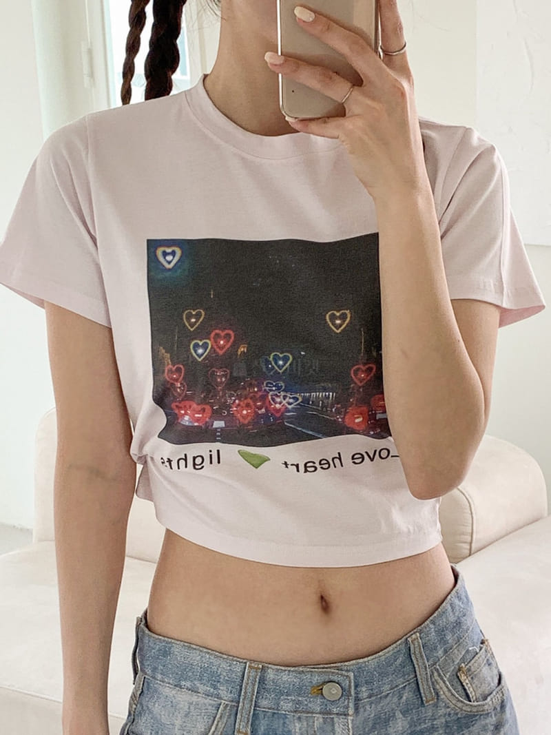 More Than - Korean Women Fashion - #momslook - Love Heart Tee - 6