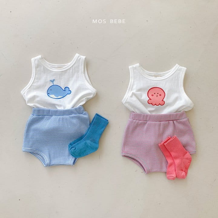 Mos Bebe - Korean Baby Fashion - #onlinebabyboutique - Aqua Top Bottom Set - 12