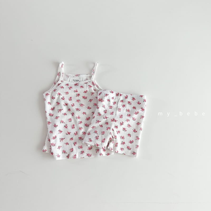 My Bebe - Korean Children Fashion - #childofig - Eyelet Sleeveless Top Bottom Set - 6