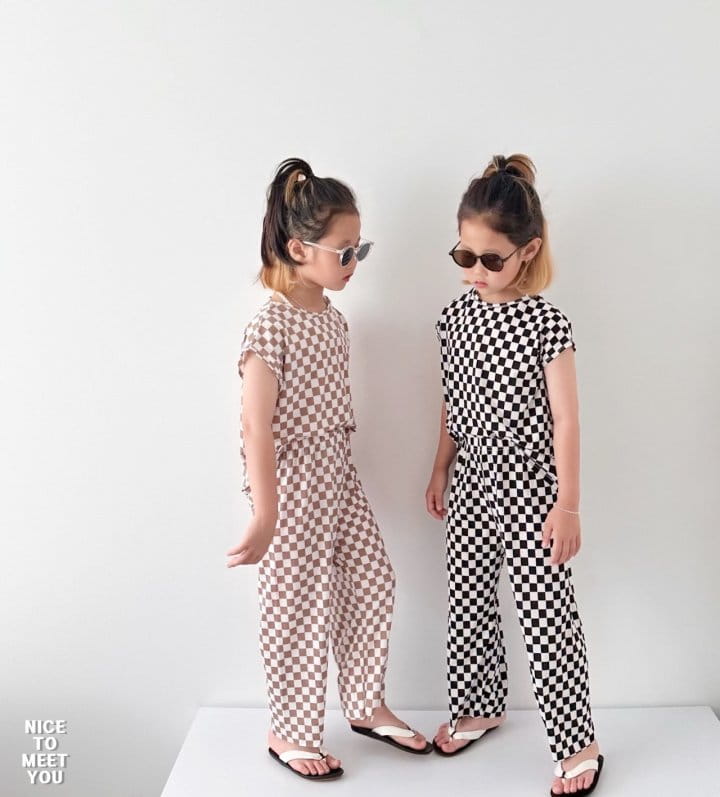 Nice To Meet You - Korean Children Fashion - #childofig - Square Ice Top Bottom Set - 4