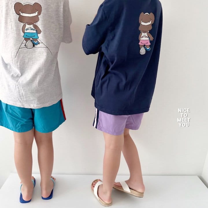 Nice To Meet You - Korean Children Fashion - #kidsshorts - Running Bear Tee - 5