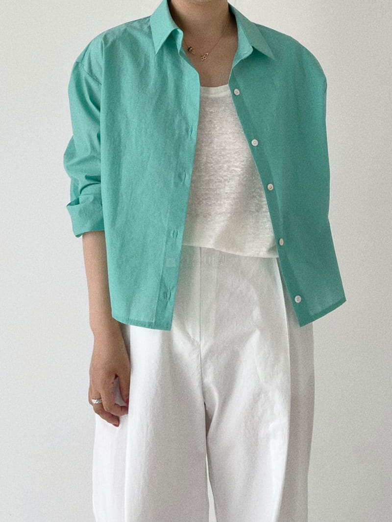 Oli Seoul - Korean Women Fashion - #momslook - Green Eddie Shirt