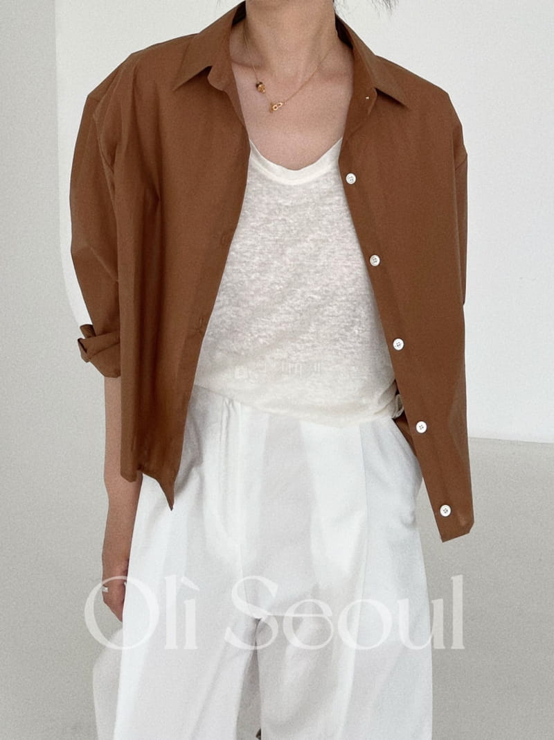 Oli Seoul - Korean Women Fashion - #womensfashion - Brown Eddie Shirt