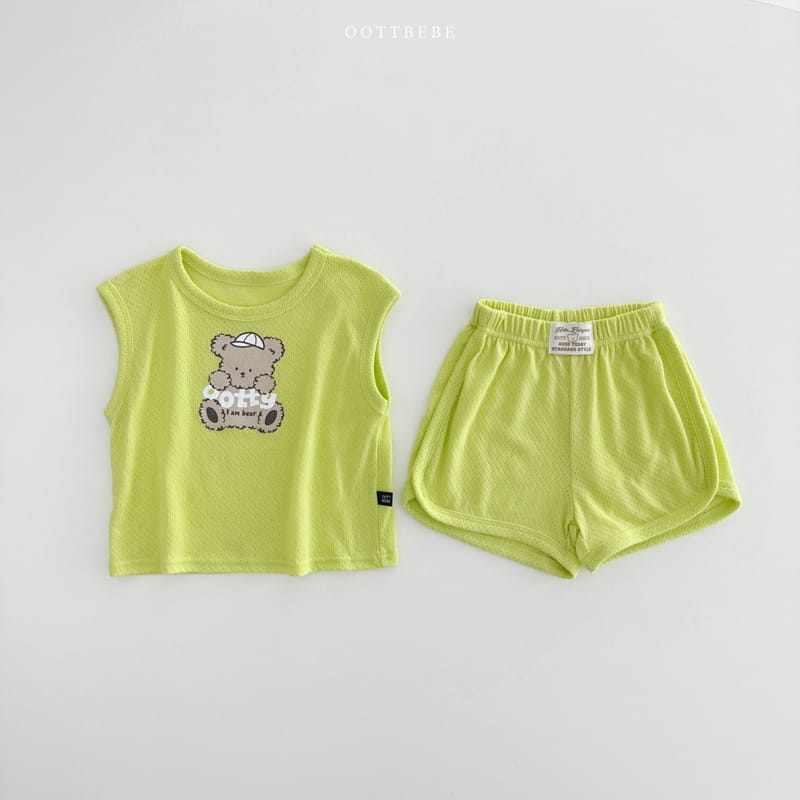 Oott Bebe - Korean Children Fashion - #discoveringself - Otti Mesh Top Bottom Set - 4