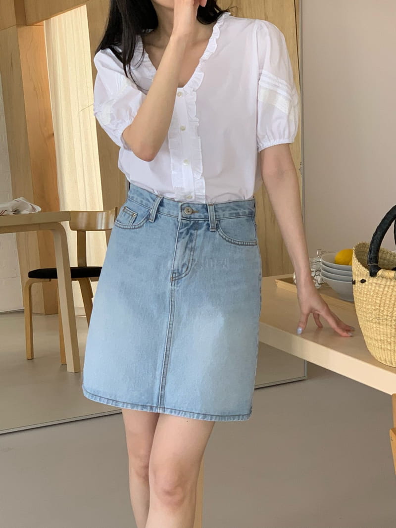 Ovu - Korean Women Fashion - #momslook - 424 Mini Denim Skirt - 2