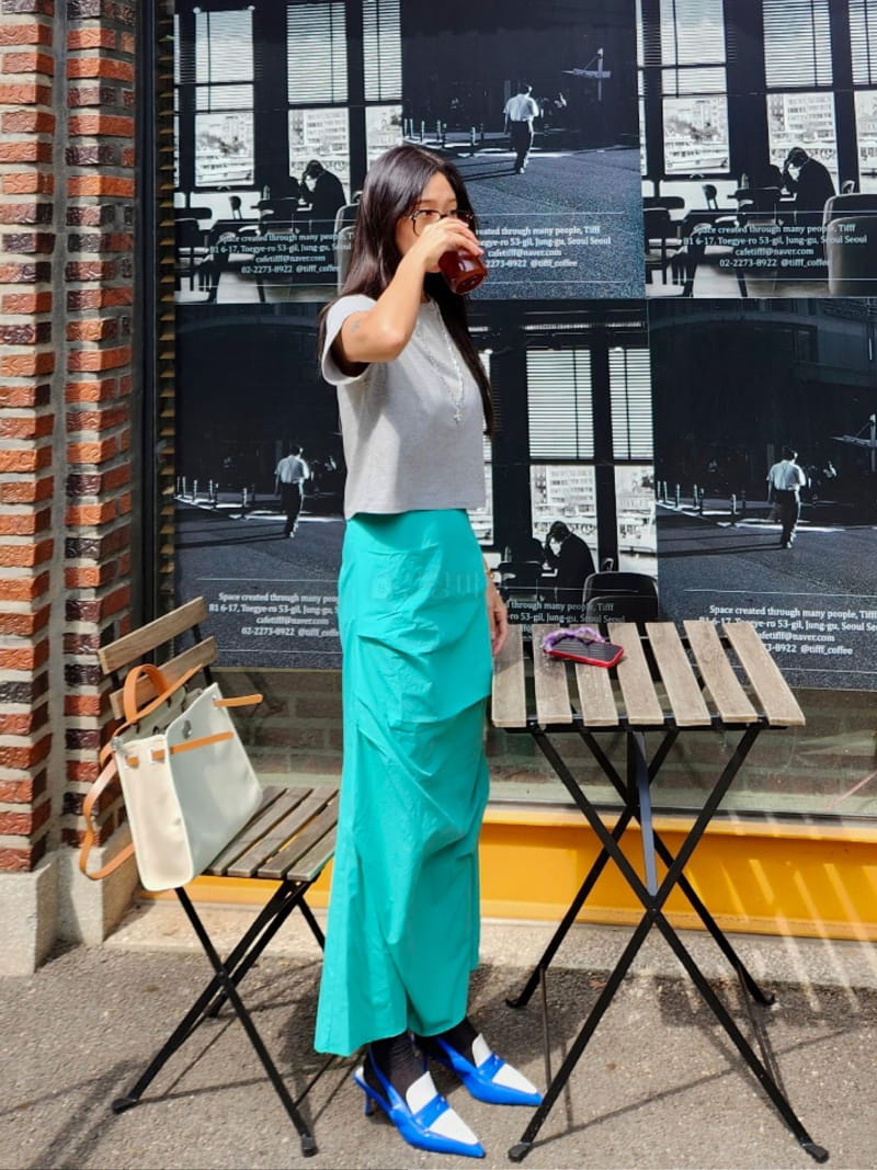 Pablored - Korean Women Fashion - #womensfashion - Shirring Long Skirt - 5