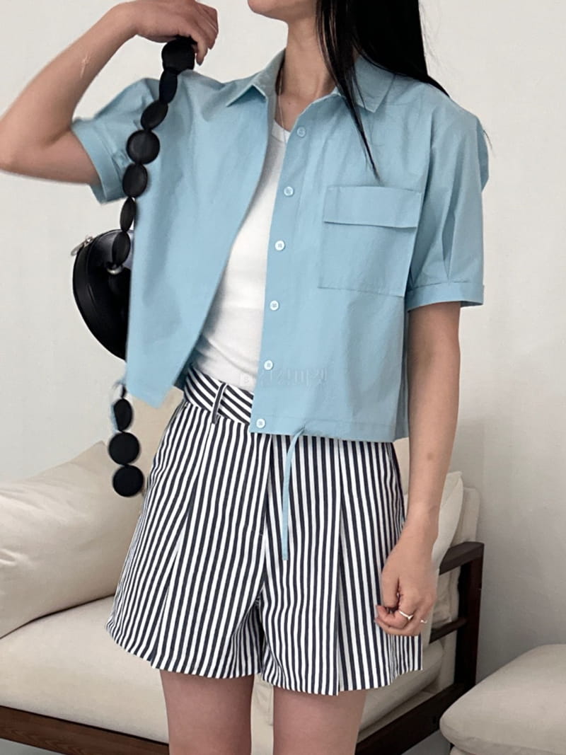 Sea Sand Salt - Korean Women Fashion - #womensfashion - Marine Stripes Shorts