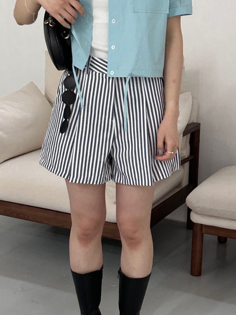 Sea Sand Salt - Korean Women Fashion - #womensfashion - Marine Stripes Shorts - 3