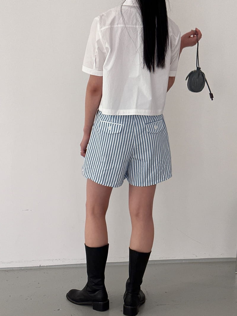 Sea Sand Salt - Korean Women Fashion - #womensfashion - Marine Stripes Shorts - 9