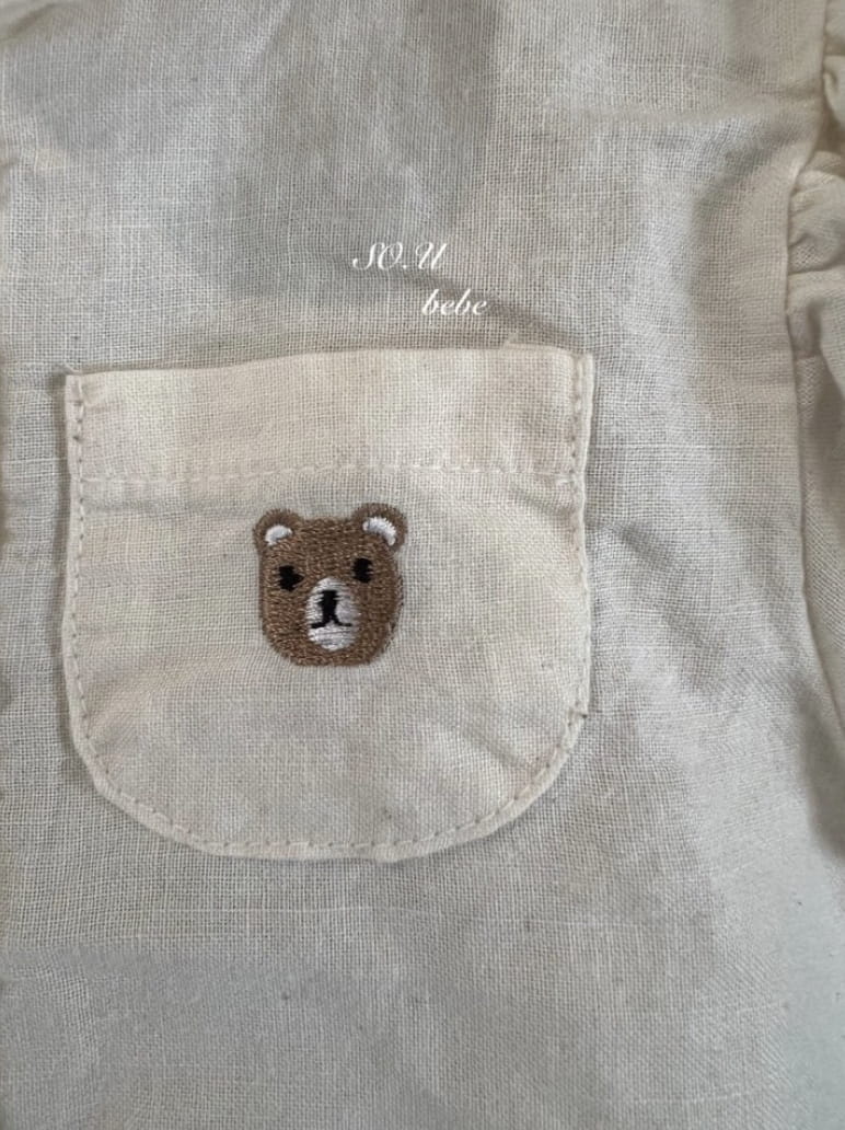 So U - Korean Baby Fashion - #babyclothing - Bear Embrodiery Blouse - 5