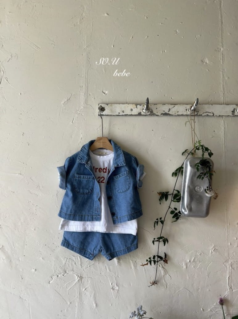 So U - Korean Baby Fashion - #babyoutfit - Bebe Denim Shirt - 3