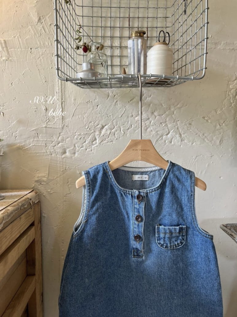 So U - Korean Baby Fashion - #babyoutfit - Denim Pocket Bodysuit - 8