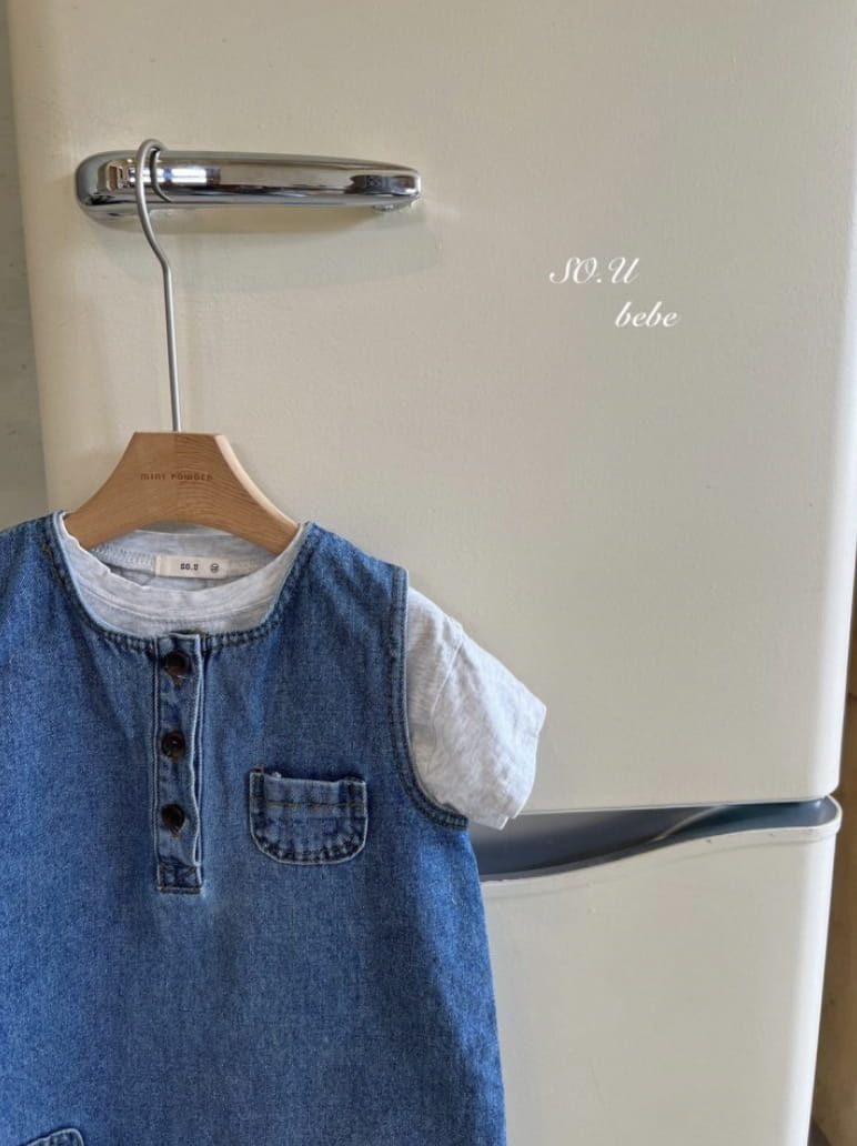 So U - Korean Baby Fashion - #babyoutfit - Denim Pocket Bodysuit - 9