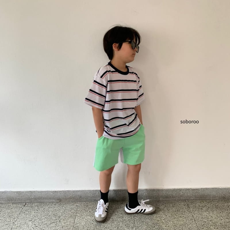 Soboroo - Korean Children Fashion - #kidzfashiontrend - Summer Multi Stripes Tee - 8