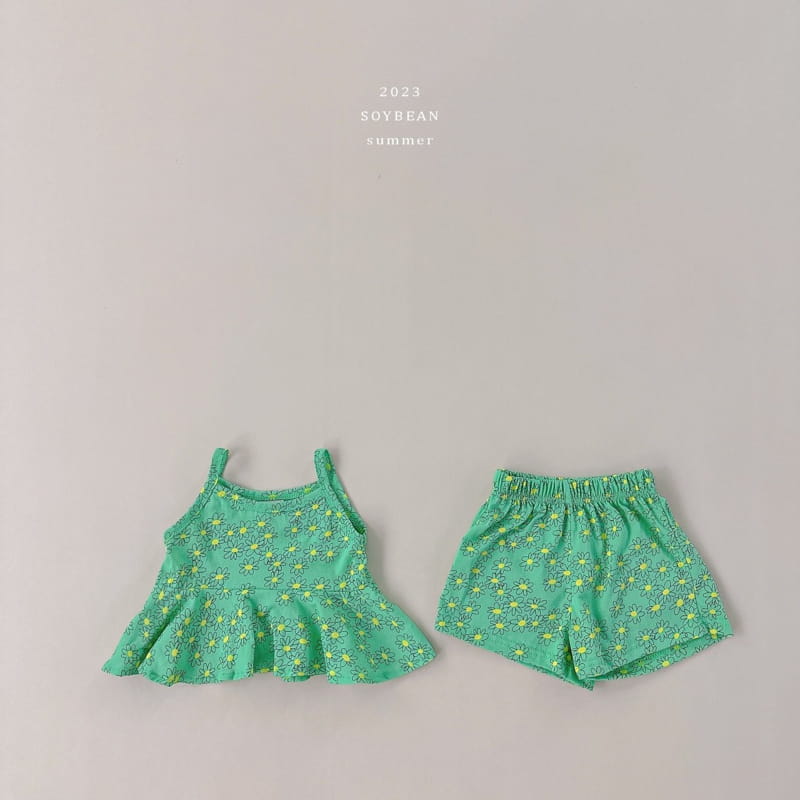 Soybean - Korean Children Fashion - #childofig - Flower Bustier Top Bottom Set - 4