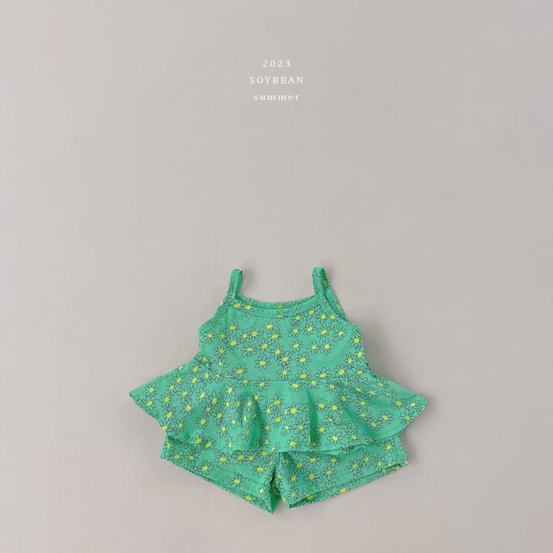 Soybean - Korean Children Fashion - #discoveringself - Flower Bustier Top Bottom Set - 6