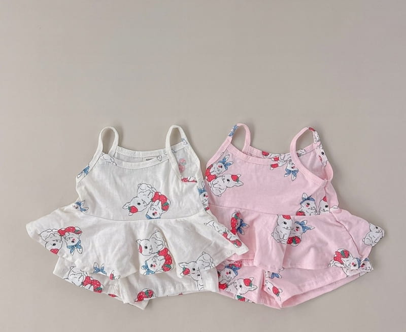 Soybean - Korean Children Fashion - #kidsshorts - Rabbit Bustier Top Bottom Set - 9