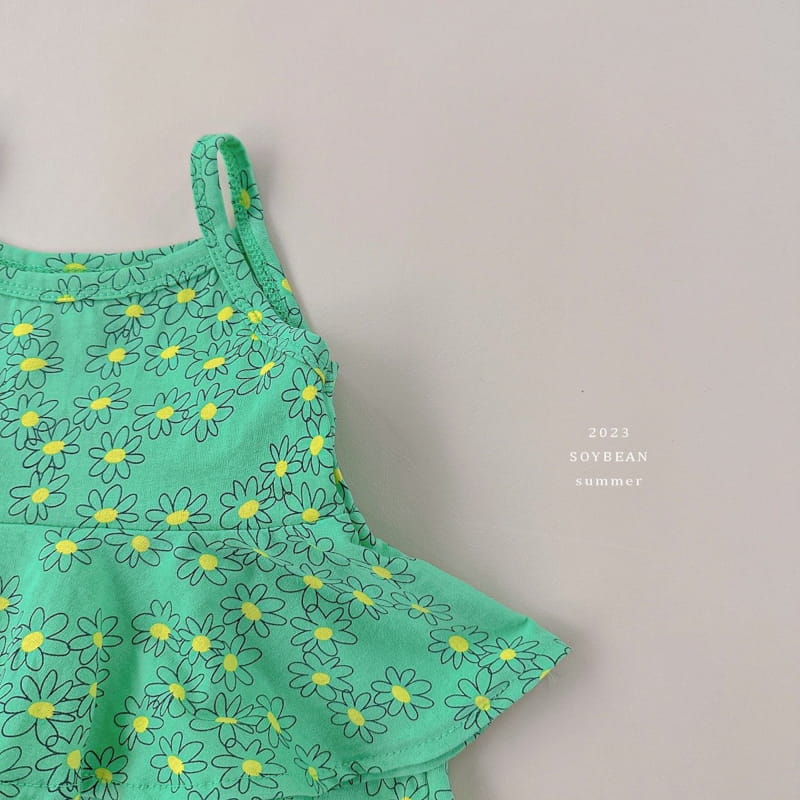 Soybean - Korean Children Fashion - #kidsshorts - Flower Bustier Top Bottom Set - 8