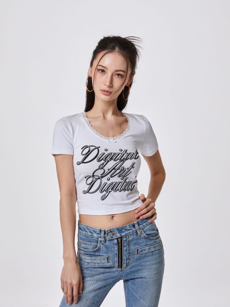 Stage - Korean Women Fashion - #momslook - Art U Neck Tee - 2