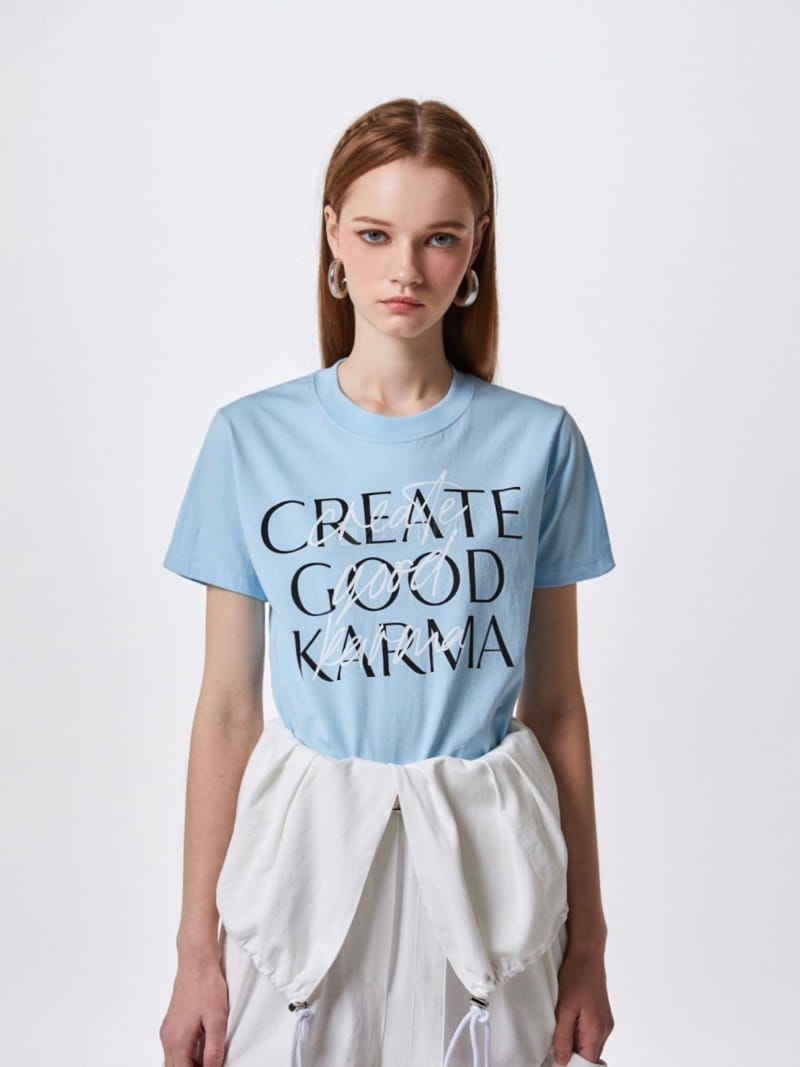 Stage - Korean Women Fashion - #restrostyle - Car Mark Crop Knit Tee