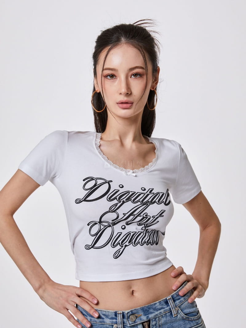 Stage - Korean Women Fashion - #womensfashion - Art U Neck Tee - 3