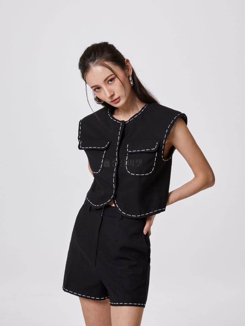 Stage - Korean Women Fashion - #womensfashion - Linen Hoshi Vest - 3