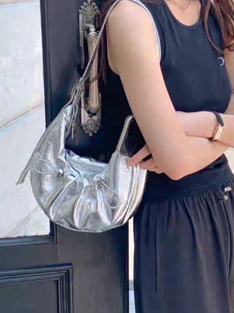 Trouvaille - Korean Women Fashion - #womensfashion - Cow Shirring Shoulder Bag - 5