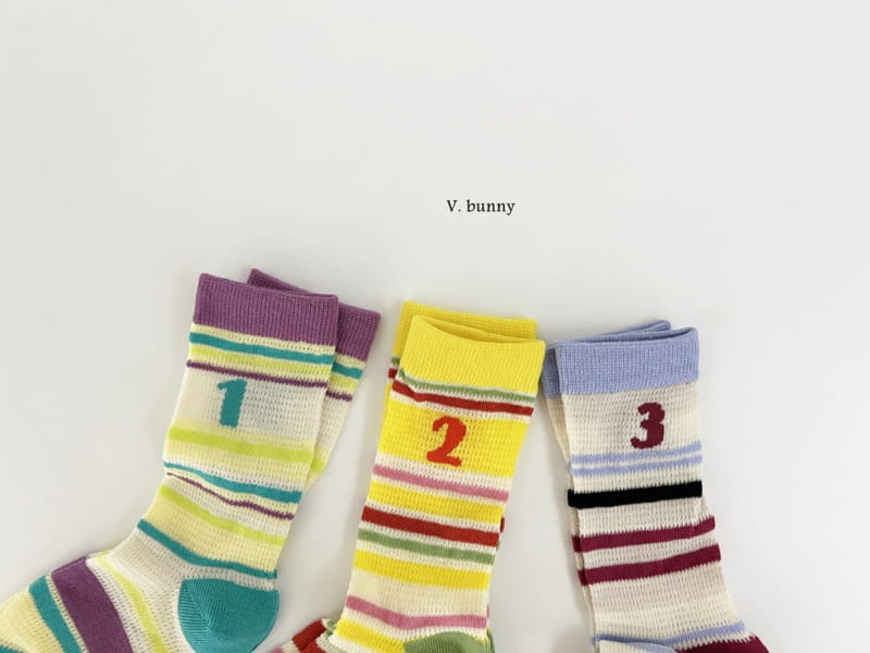 V Bunny - Korean Children Fashion - #childrensboutique - 123 Socks Set - 9