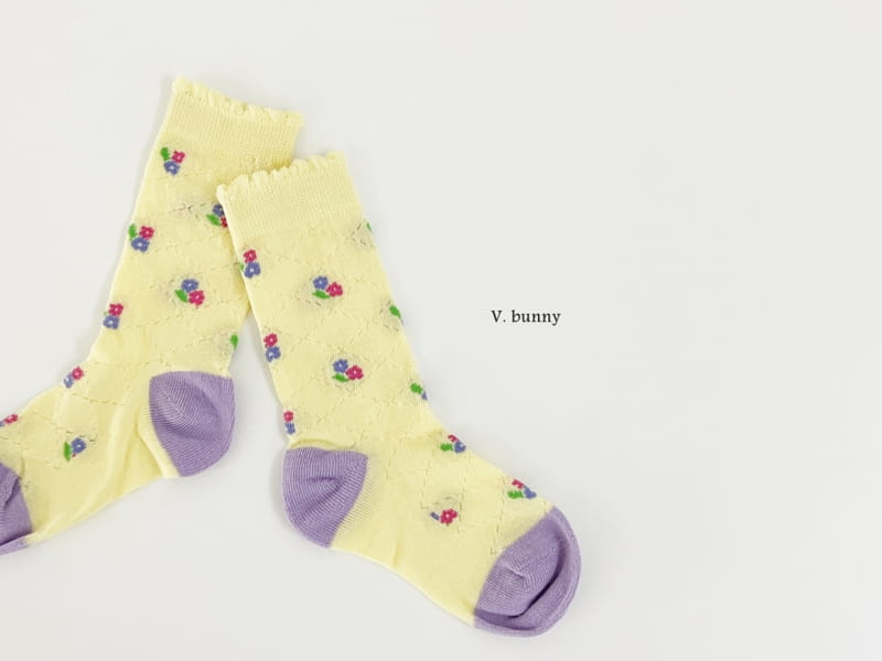 V Bunny - Korean Children Fashion - #childrensboutique - Bog Flower Socks Set - 5