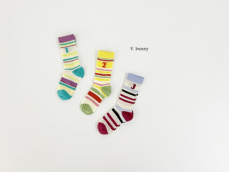 V Bunny - Korean Children Fashion - #designkidswear - 123 Socks Set - 10