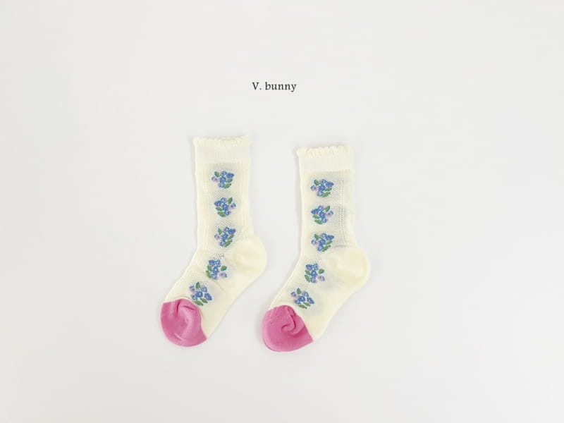 V Bunny - Korean Children Fashion - #designkidswear - Bog Flower Socks Set - 6