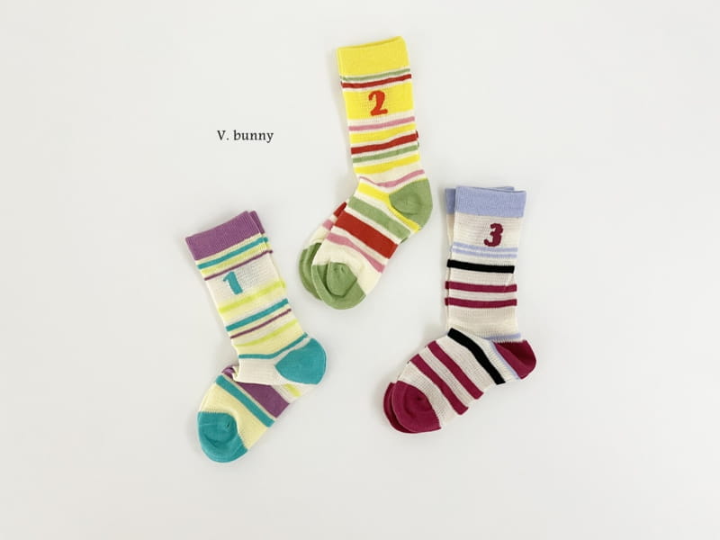 V Bunny - Korean Children Fashion - #discoveringself - 123 Socks Set - 11