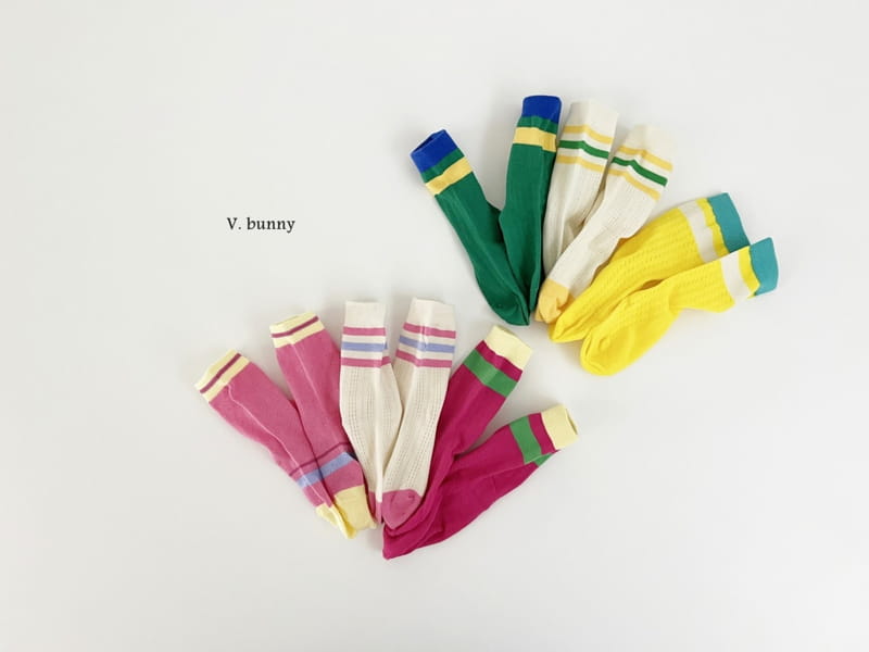 V Bunny - Korean Children Fashion - #discoveringself - Two Strieps Socks Set - 10