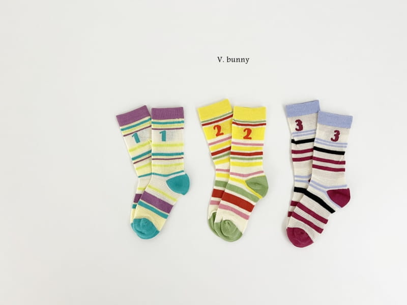 V Bunny - Korean Children Fashion - #littlefashionista - 123 Socks Set