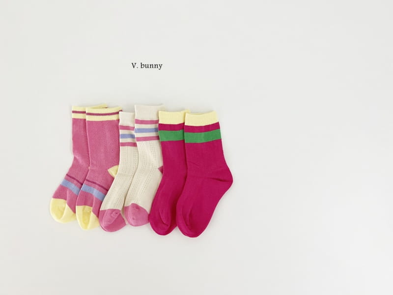 V Bunny - Korean Children Fashion - #magicofchildhood - Two Strieps Socks Set