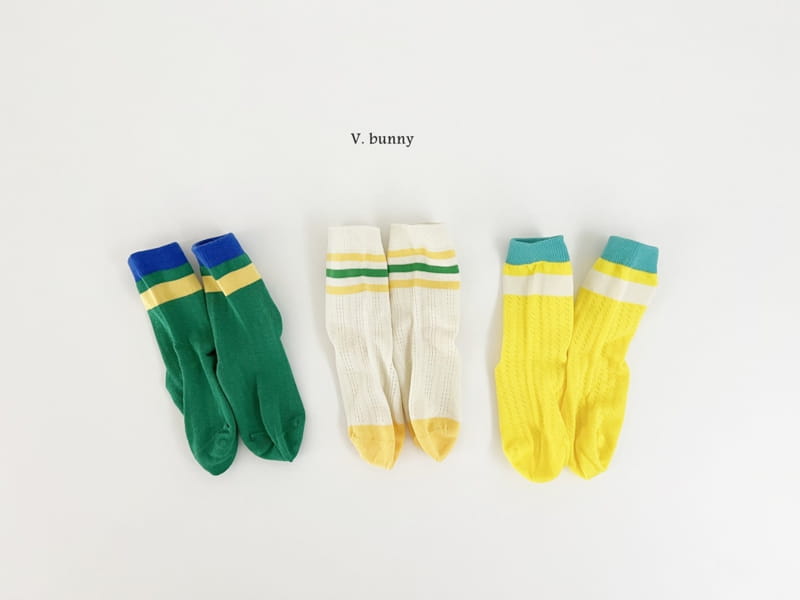 V Bunny - Korean Children Fashion - #stylishchildhood - Two Strieps Socks Set - 6