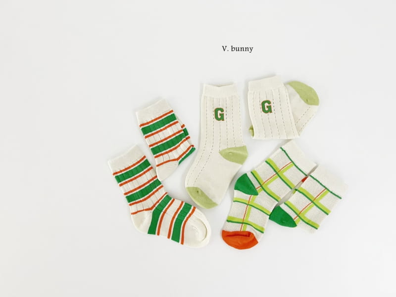 V Bunny - Korean Children Fashion - #todddlerfashion - GG Socks Set - 9