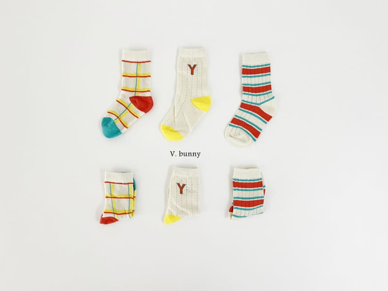 V Bunny - Korean Children Fashion - #todddlerfashion - YY Socks Set - 8