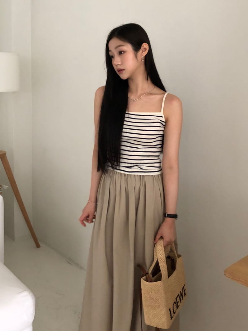 Your - Korean Women Fashion - #momslook - Stripes Point Sleeveless