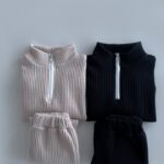 Knit Anorak Top Bottom Set