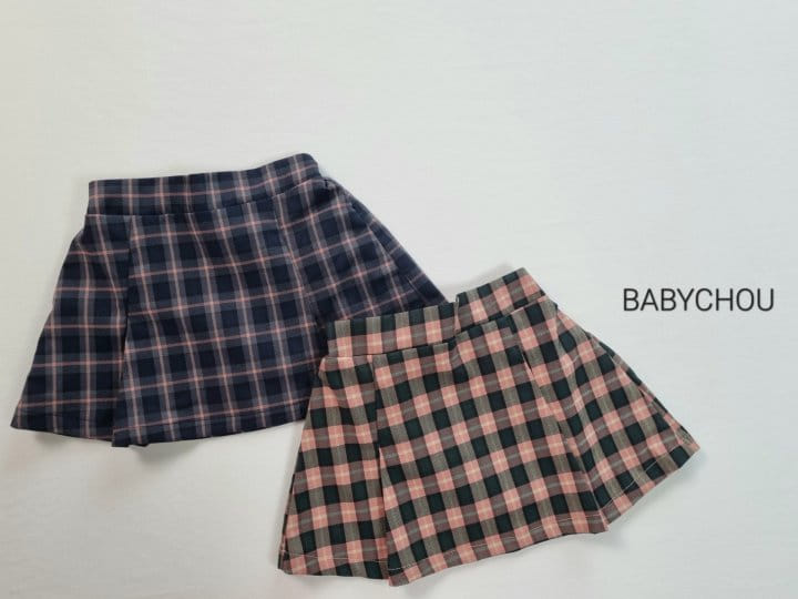 Babychou - Korean Children Fashion - #designkidswear - Lewet Check Skirt