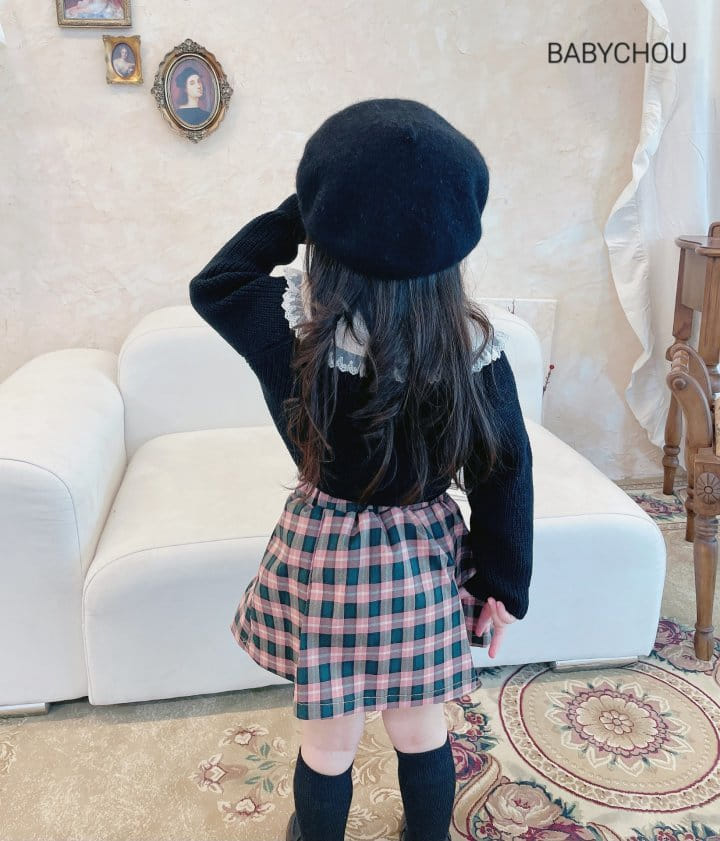 Babychou - Korean Children Fashion - #magicofchildhood - Lewet Check Skirt - 9